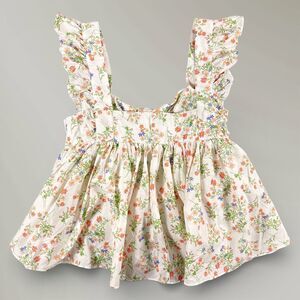 NWT MABLE Womens Baby Doll Blouse Sleeveless Floral Back Tie Cotton Lined Sz Med